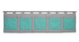 Velký kapsář na zeď 200x50 cm mentolová na šedé